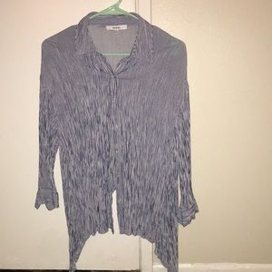 RO & DE striped button blouse